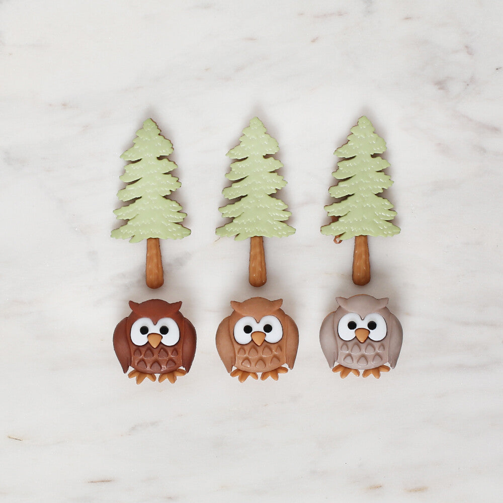 Dress It Up Baykuş Ağaç Dekoratif Düğme - 5815